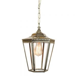 Chelsea Nickel Plated Solid Brass Exterior 1 Light Hanging Lantern