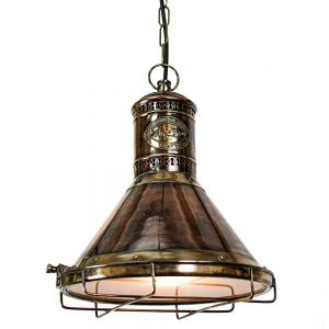 Freighter Solid Copper and Brass 1 Light Pendant