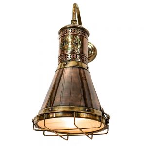 Freighter's Solid Copper and Brass 1 Light Wall Lamp