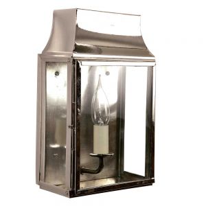 Strathmore Nickel Plated Solid Brass 1 Light Exterior Wall Lantern