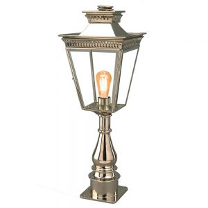 Pagoda Nickel Plated Solid Brass Outdoor Pillar Lantern