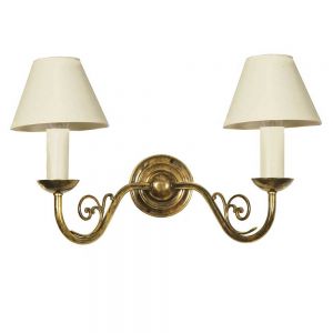 Cottage Solid Brass 2 Light Wall Lamp