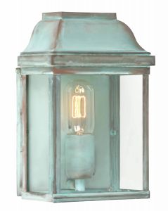 Victoria Solid Brass Outdoor Lantern, Verdigris