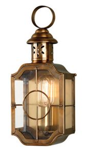 Kennington Solid Brass Outdoor Lantern, Antique Brass