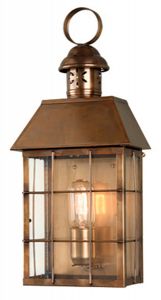 W2-2 Solid Brass Outdoor Lantern, Antique Brass
