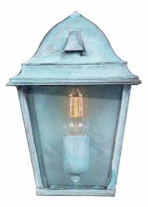 SW1-2 Solid Brass Outdoor Lantern, Verdigris