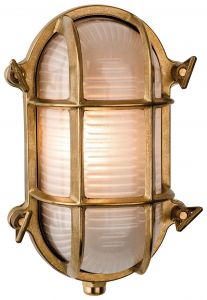 Outdoor Oval Wall Light In Solid Brass