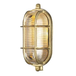 Lymington Brass Small Oval Outdoor Wall Light IP64