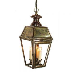 Kensington Victorian 3 Light Hanging Lantern In Antique Brass Finish